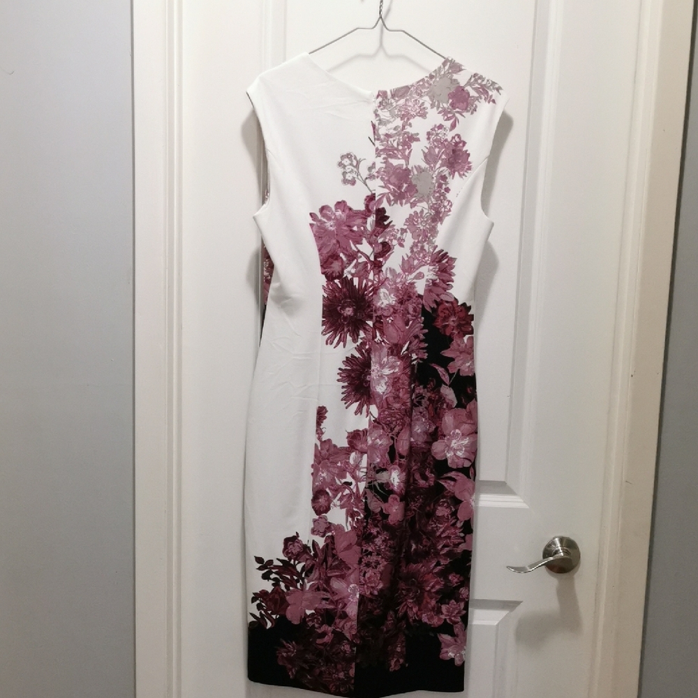 White House Black Market Floral Midi Dress in Pink and White - Picture 4 of 8